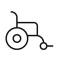 Wheelchair line icon isolated on white background. Black flat thin icon on modern outline style. Linear symbol and editable stroke Royalty Free Stock Photo