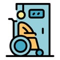 Wheelchair man toilet icon vector flat Royalty Free Stock Photo