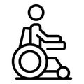 Wheelchair medical electric icon, outline style