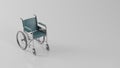 Wheelchair medical hospital, white background. Wheelchair for sedentary people with disabilities, incapacity. 3d render