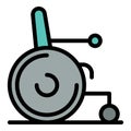 Wheelchair for military icon color outline vector