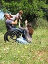 Wheelchair Picnic Game Royalty Free Stock Photo