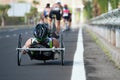 Wheelchair race cycling race triathlon participant