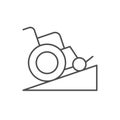 Wheelchair ramp line outline icon