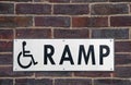 Wheelchair ramp sign Royalty Free Stock Photo