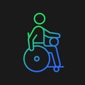 Wheelchair rugby gradient vector icon for dark theme