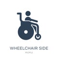 wheelchair side view icon in trendy design style. wheelchair side view icon isolated on white background. wheelchair side view Royalty Free Stock Photo