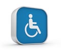 Wheelchair sign 3d Royalty Free Stock Photo