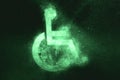 Wheelchair sign, Disabled symbol. Green symbol
