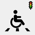 Wheelchair sign vector icon. Disabled person icon. Human on wheelchair sign. Patient transportation symbol