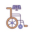 Wheelchair with solar Vector Icon which can easily modify or edit. Royalty Free Stock Photo