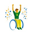 Wheelchair sport winner with medal