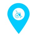 Wheelchair store location map pin pointer icon. Element of map point for mobile concept and web apps. Icon for website design and Royalty Free Stock Photo