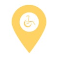 Wheelchair store location map pin pointer icon. Element of map point for mobile concept and web apps. Icon for website design and Royalty Free Stock Photo