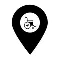 Wheelchair store location map pin pointer icon. Element of map point for mobile concept and web apps. Icon for website design and Royalty Free Stock Photo