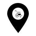 Wheelchair store location map pin pointer icon. Element of map point for mobile concept and web apps. Icon for website design and Royalty Free Stock Photo