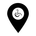 Wheelchair store location map pin pointer icon. Element of map point for mobile concept and web apps. Icon for website design and Royalty Free Stock Photo