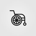 Wheelchair symbol. Handicapped, disabled icon in line style