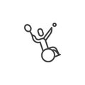 Wheelchair tennis line icon