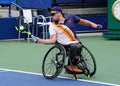 Wheelchair tennis player Dylan Alcott of Australia in action during his Wheelchair Quad Singles semifinal match at 2018 US Open