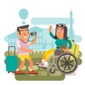 Wheelchair travel couple