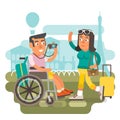 Wheelchair travel couple