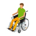 Wheelchair user, disabled, handicapped people icon or symbol. Cartoon, vector illustration flat style