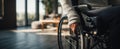 The Wheelchair User Navigating Through a Modern, Comfortable Living Space..AI generated image Royalty Free Stock Photo