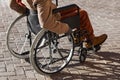 Wheelchair User Outdoors in City Royalty Free Stock Photo