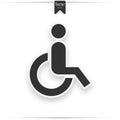 Wheelchair vector icon. Flat design style