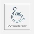 Wheelchair vector icon eps 10. Disabled handicap simple isolated illustration Royalty Free Stock Photo