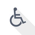 Wheelchair vector icon, flat design illustration in eps 10 Royalty Free Stock Photo