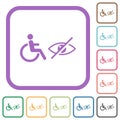 Wheelchair and visually impaired symbols simple icons