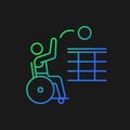 Wheelchair volleyball gradient vector icon for dark theme Royalty Free Stock Photo