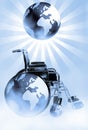 Wheelchair and World Royalty Free Stock Photo