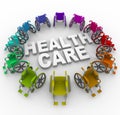 Wheelchairs in Ring Around Health Care Words Royalty Free Stock Photo