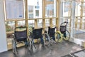 Wheelchairs in Sunderby Hospital Royalty Free Stock Photo