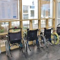 Wheelchairs in Sunderby Hospital Royalty Free Stock Photo