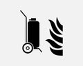 Wheeled Portable Fire Extinguisher Suppression Equipment Icon Vector Royalty Free Stock Photo