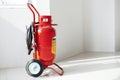 Wheeled fire extinguisher Royalty Free Stock Photo