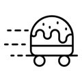 Wheeled hamburger icon, outline style