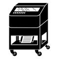 Wheeled office printer icon, simple style