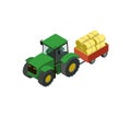 Wheeled tractor with trailer full of hay icon Royalty Free Stock Photo