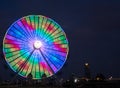 Wheeler Park Ferris Wheel in Motion in Oklahoma City`s Wheeler Park at Night Royalty Free Stock Photo