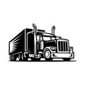 Trucking 18 wheeler semi truck trailer vector image