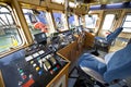 The wheelhouse of a fire boat Royalty Free Stock Photo