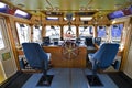 The wheelhouse of a fire boat