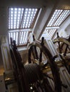 Wheelhouse on HMS Warrior in Portsmouth Harbour, Hampshire.