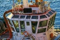 Wheelhouse marine tug all-round visibility Royalty Free Stock Photo