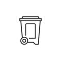 Wheelie bin line icon